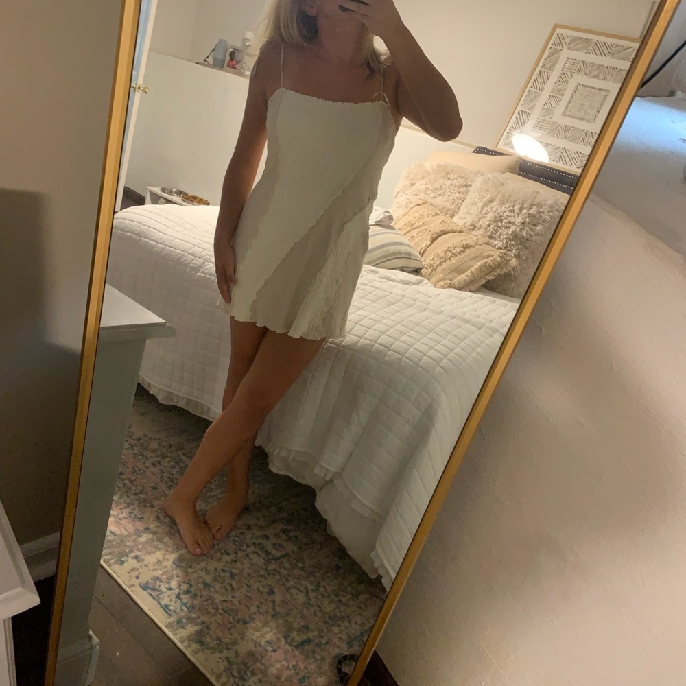 Cream striped urban outfitters dress